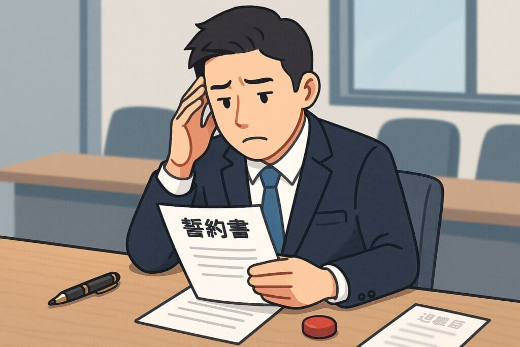 退職時に誓約書へサインは必要？拒否できる？効力・同業他社への転職制限も徹底解説